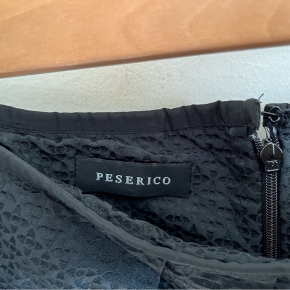 PESERICO Short Flare Large Pleat Belted Lined Black Skirt Made in Italy Sz 6/42 - Picture 5 of 14